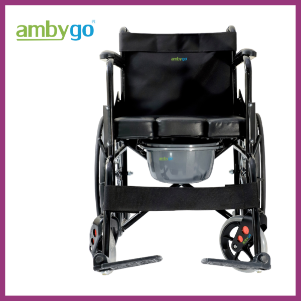Wheelchair with commode spoke wheel