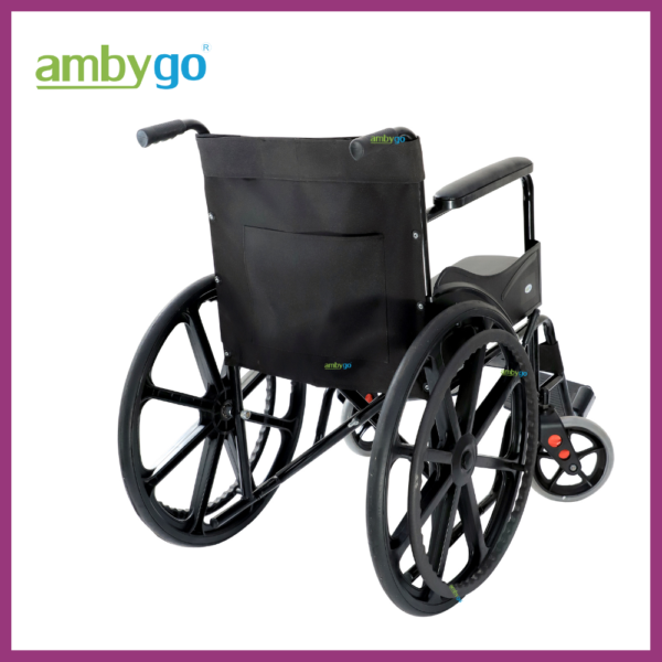 Wheelchair with commode mag wheel